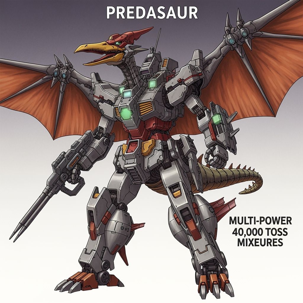 Colossal Predasaur Mecha: Pteranodon Dino-Truck Dragoon Hybr...