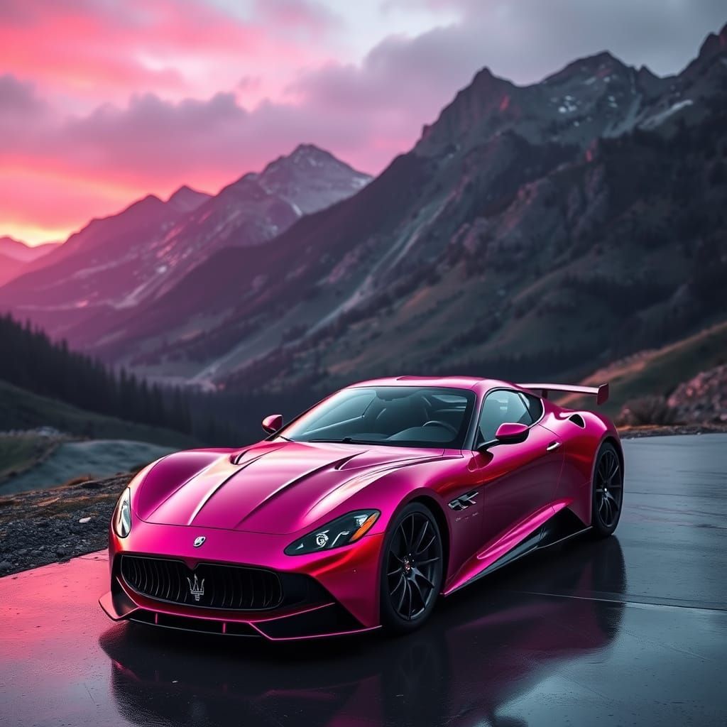 Sleek Metallic Red Maserati MC20 by Vibrant Mountains