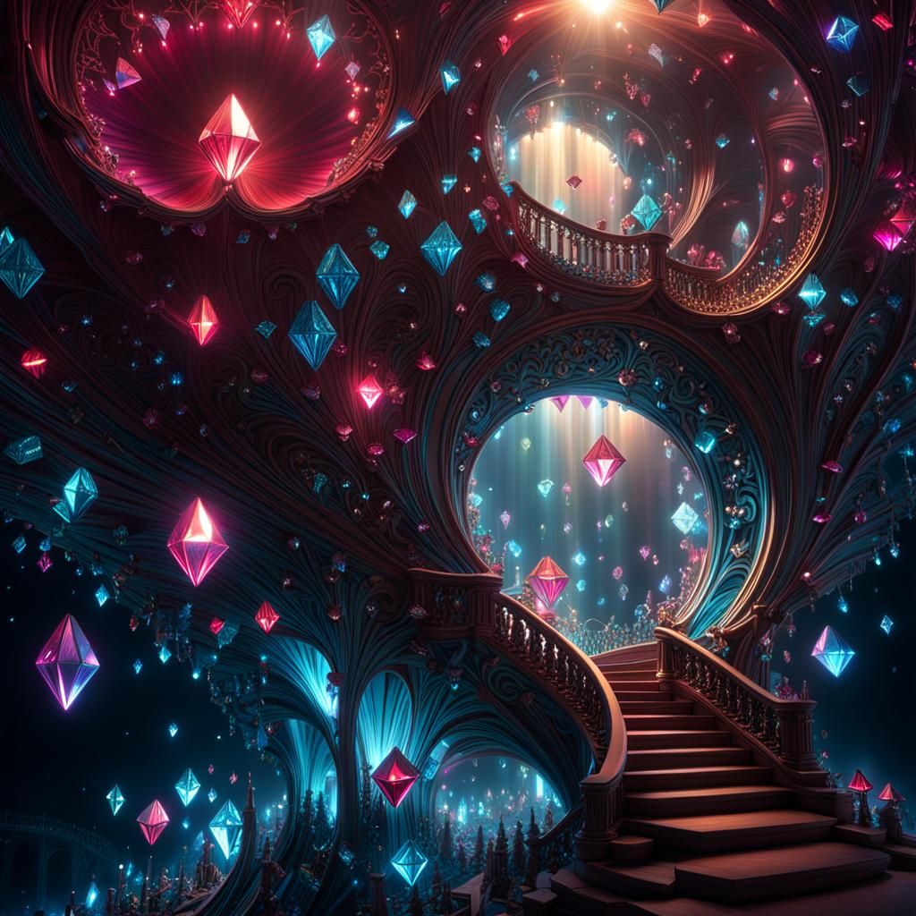 Woman Crying Diamonds in Surrealist Style