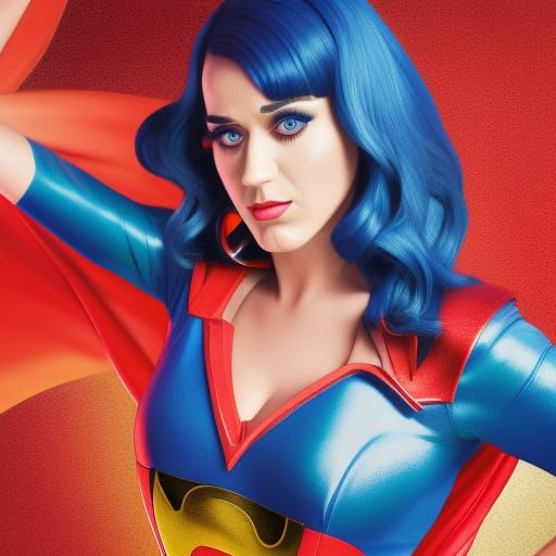 Hyperrealistic Katy Perry as Supergirl: Concept Art