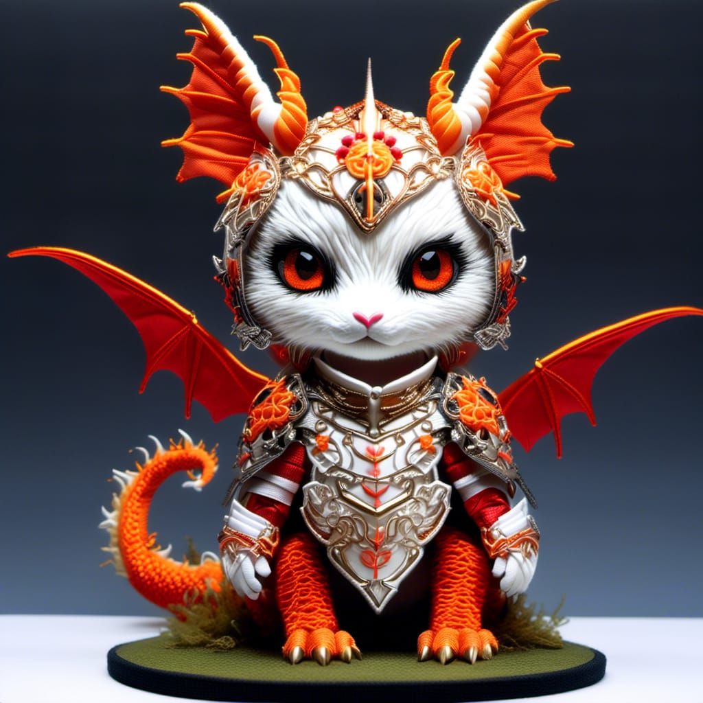 Embroidered Steampunk Dragon Knight Artwork