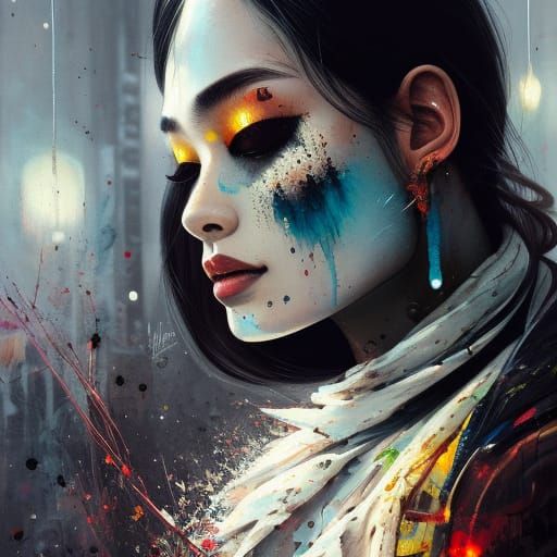 Monochrome Synergy: Expressive Speedpaint Portrait