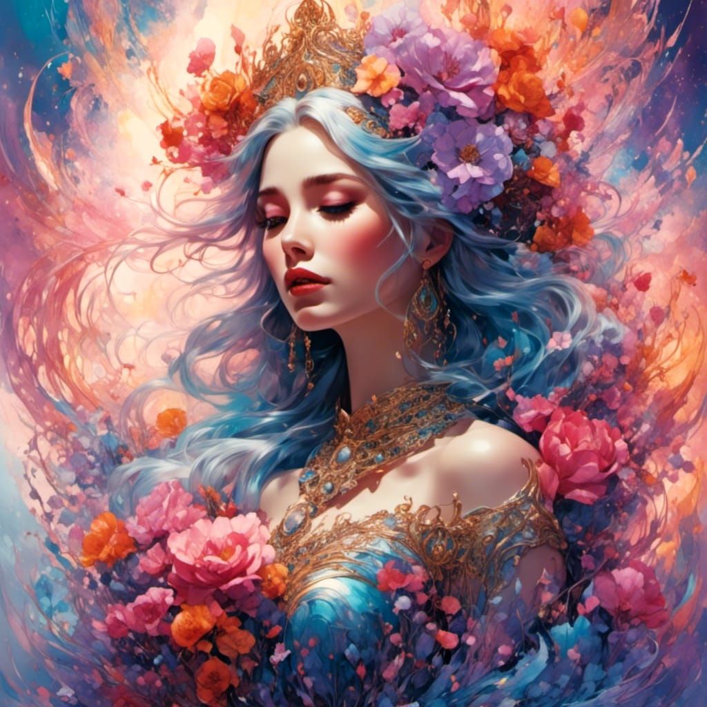 Glowing Magical Flower in Hyperrealistic Digital Painting