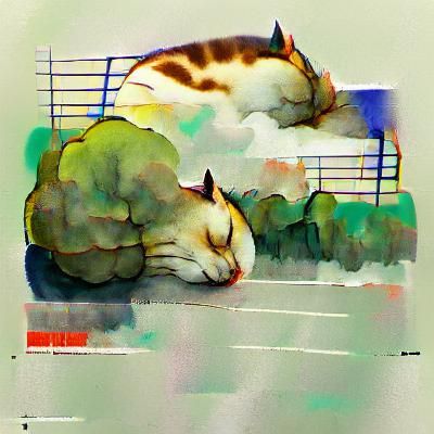 Peaceful Sleeping Cat Portrait