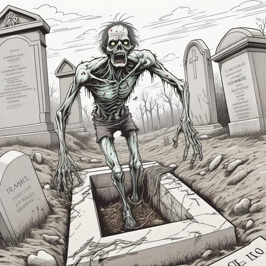 Zombie climbing out of a grave