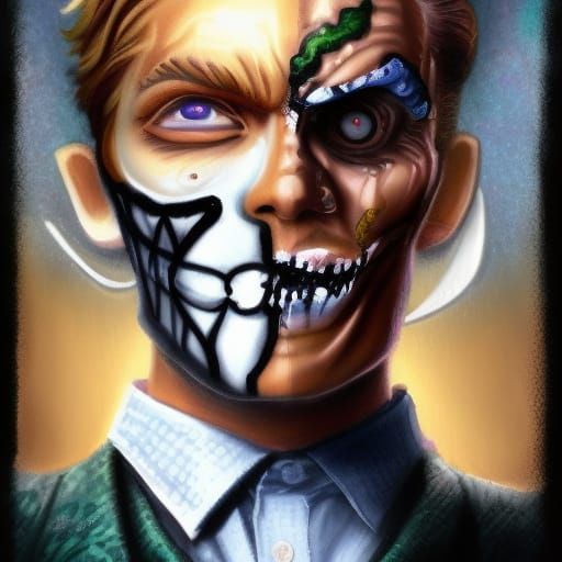 PewDiePie as Two-Face in Ethereal Fantasy Style
