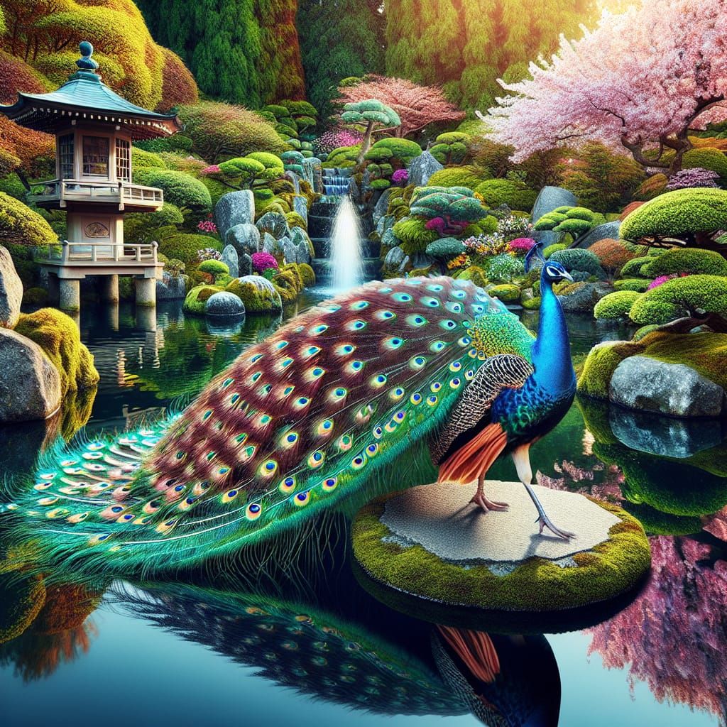 Peacock, sitting pretty