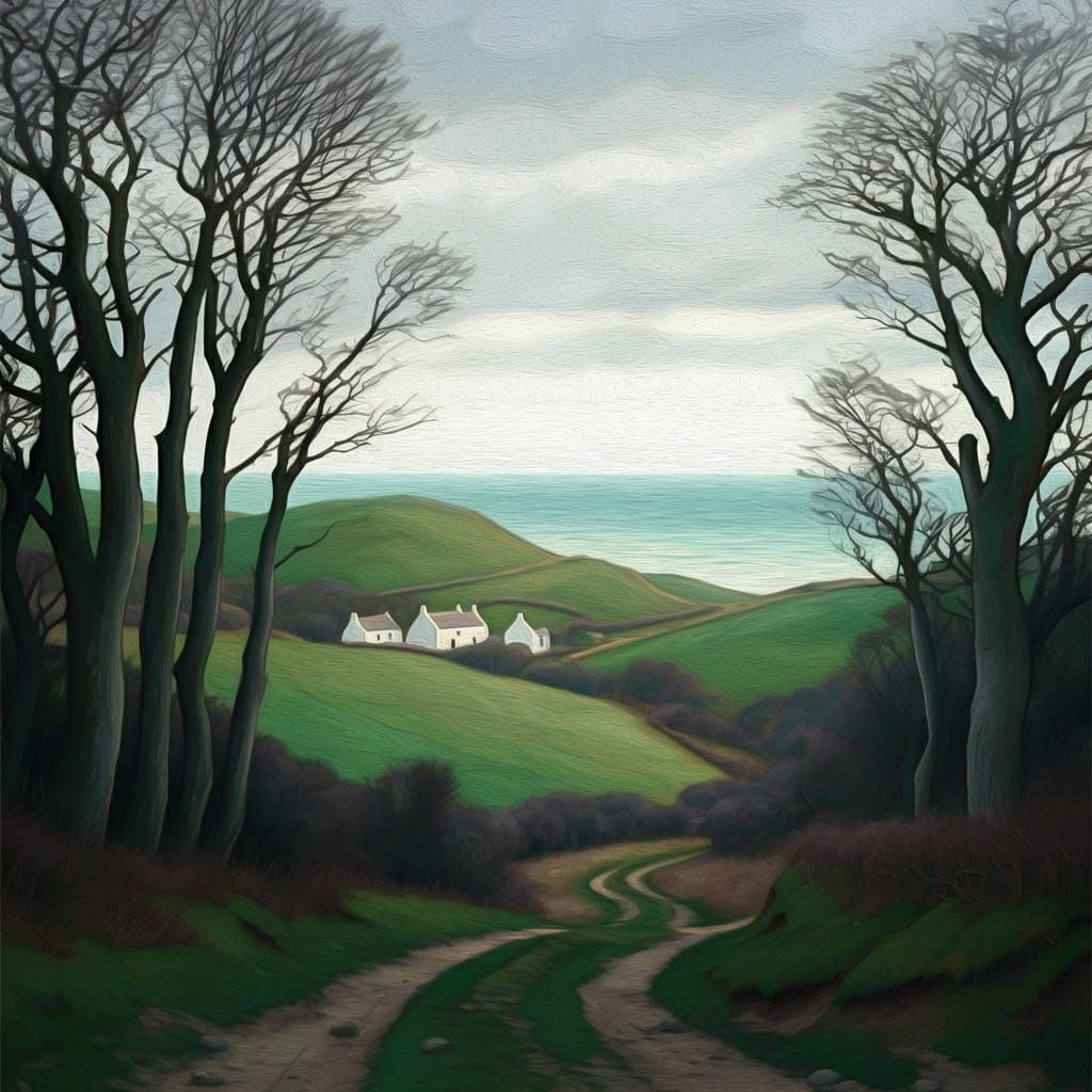 Cornish Landscape in Soft, Impressionistic Style