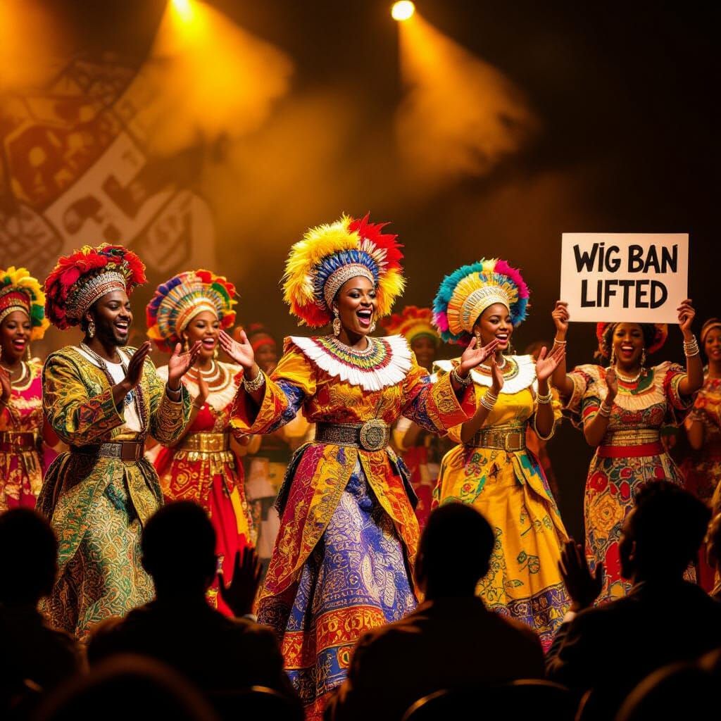 Vibrant Senegalese Theatre Performance in Expressive Style
