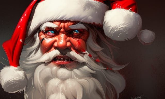 Sinister Evil Santa Claus Portrait in 8k