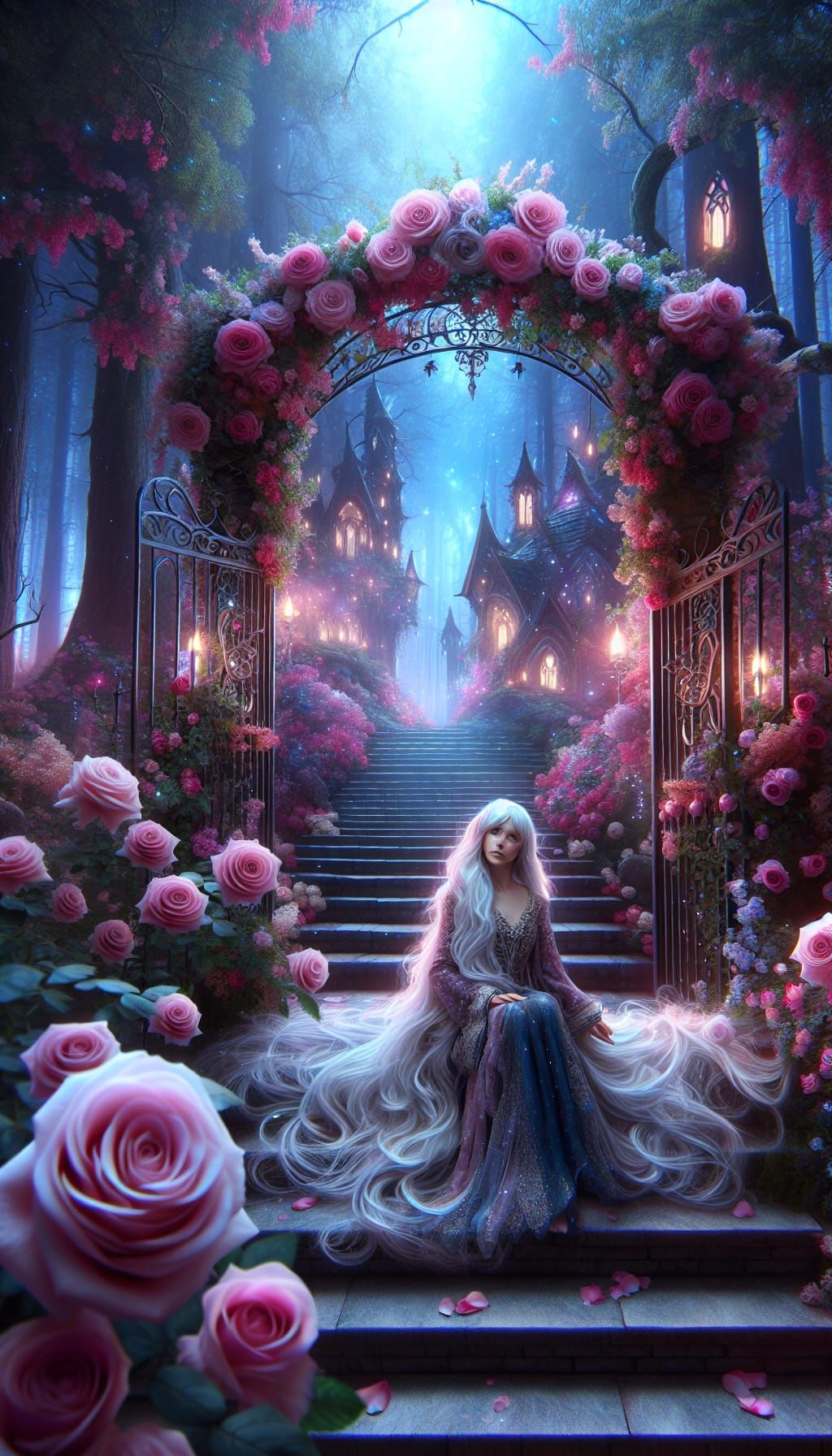 Mystical Fairy-Tale Forest with Sorceress