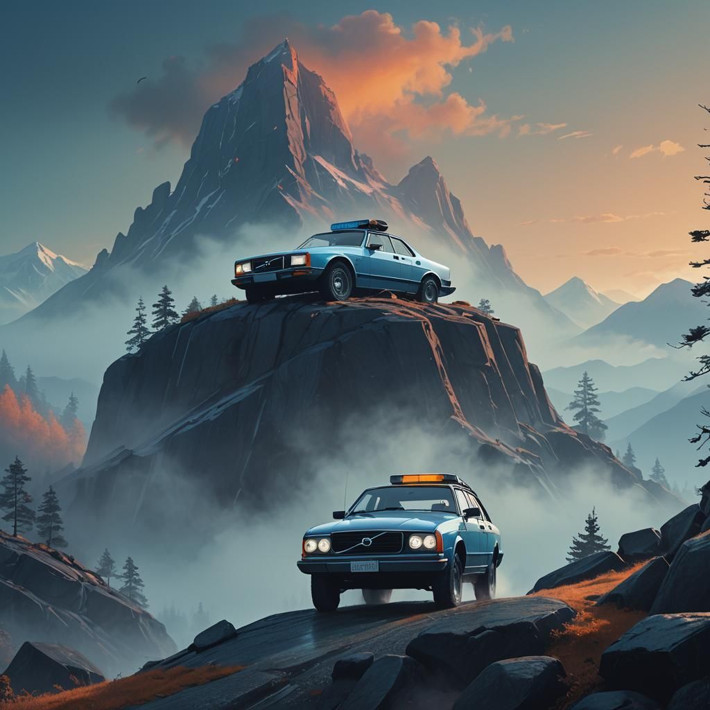 Volvo on Mystical Peak: Digital Matte Painting