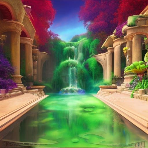 Hanging Gardens of Babylon: Hyperrealistic Concept Art