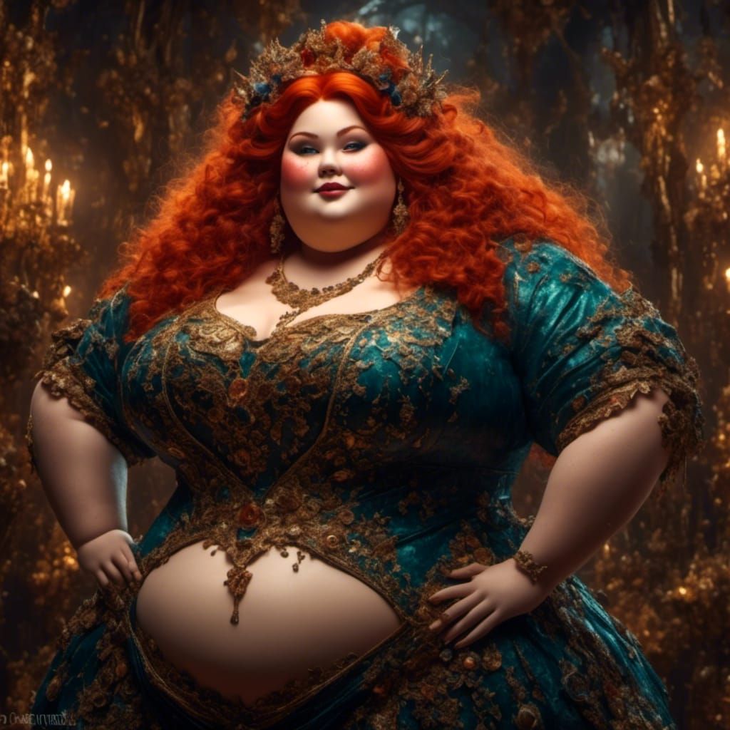 Redheaded Witch Portrait in Hyperreal Style