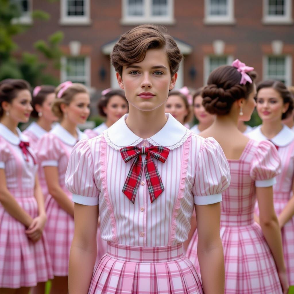 Man in Schoolgirl Outfit: Digital Matte Painting