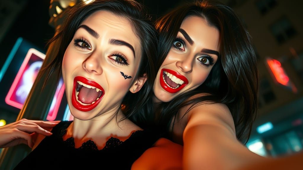 Cheeky Modern Vampires 👅🦇📷 Selfie [ws 16:9]