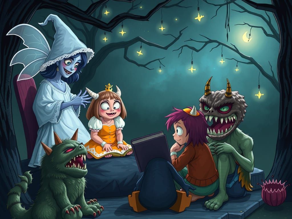Fairy Godmother Reads to Monster Children