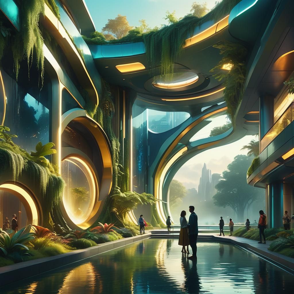 Futuristic Park: Digital Matte Painting in 8K