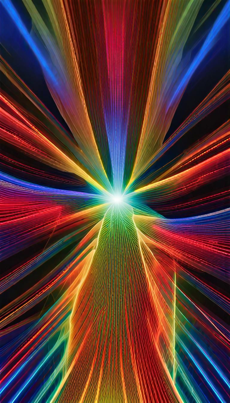 Electromagnetic Field Sculpture in Dynamic Rainbow Colors