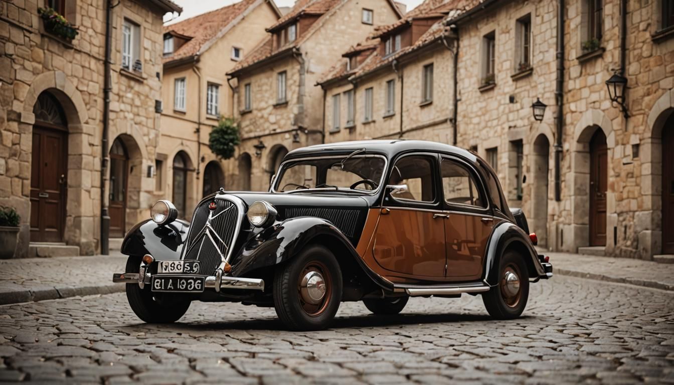 1936 Citroën Traction Avant in Vintage Photography Style