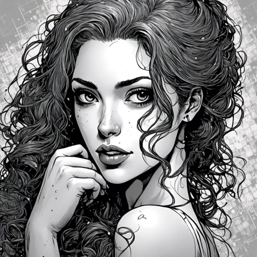 Black And White Comic Portrait