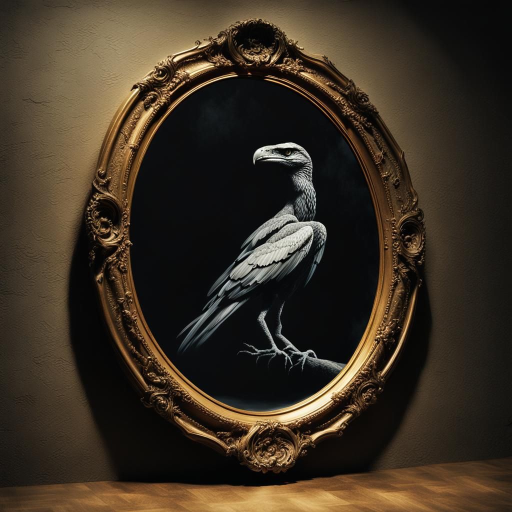 Sinister Antique Mirror in Dark Cinematic Style