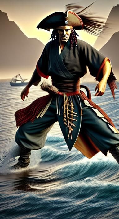 Native American Pirate Prince with Treasure Chest