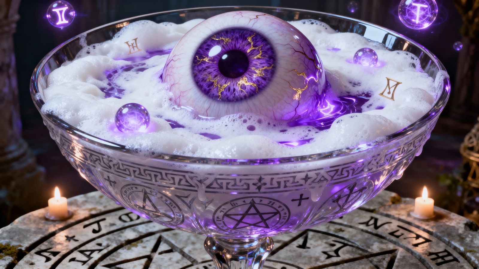 Beholder Eye Mousse in Crystal Goblet
