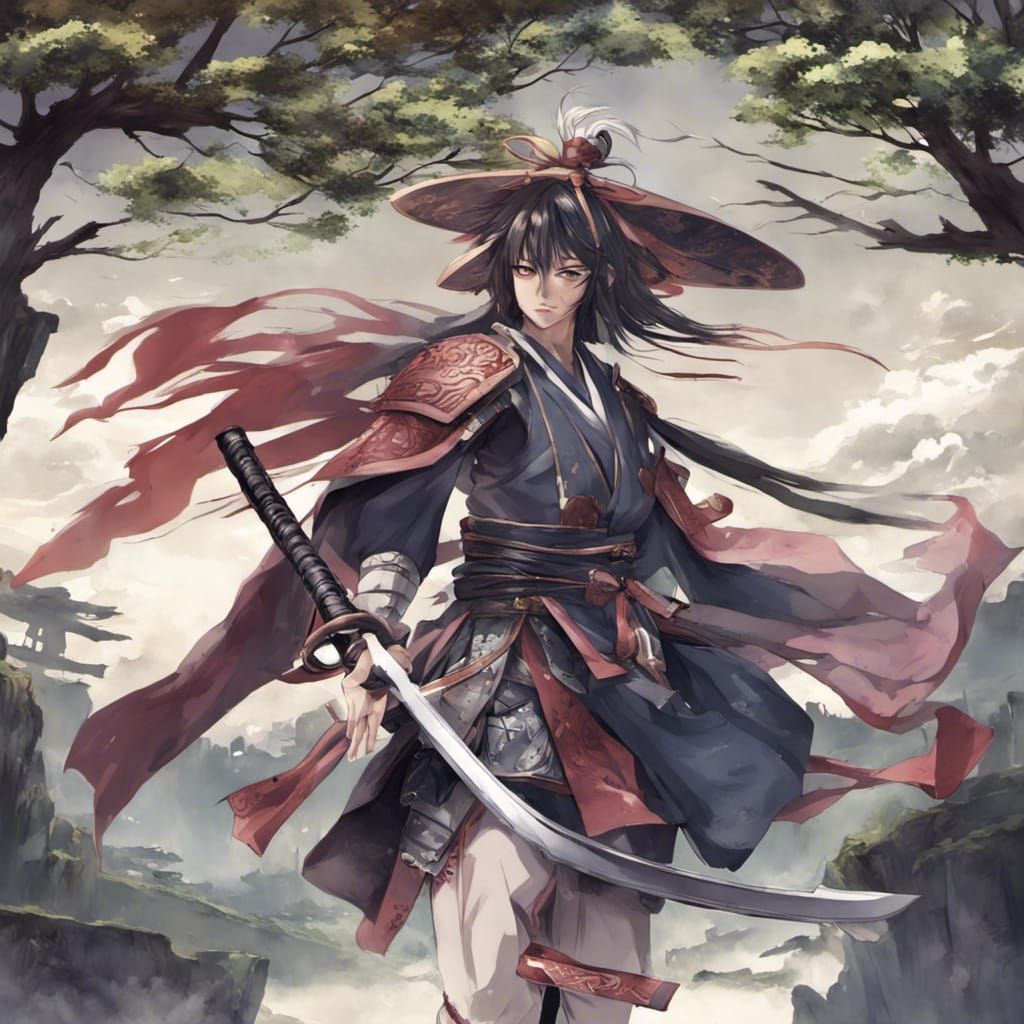 Fantasy Samurai in Anime Style