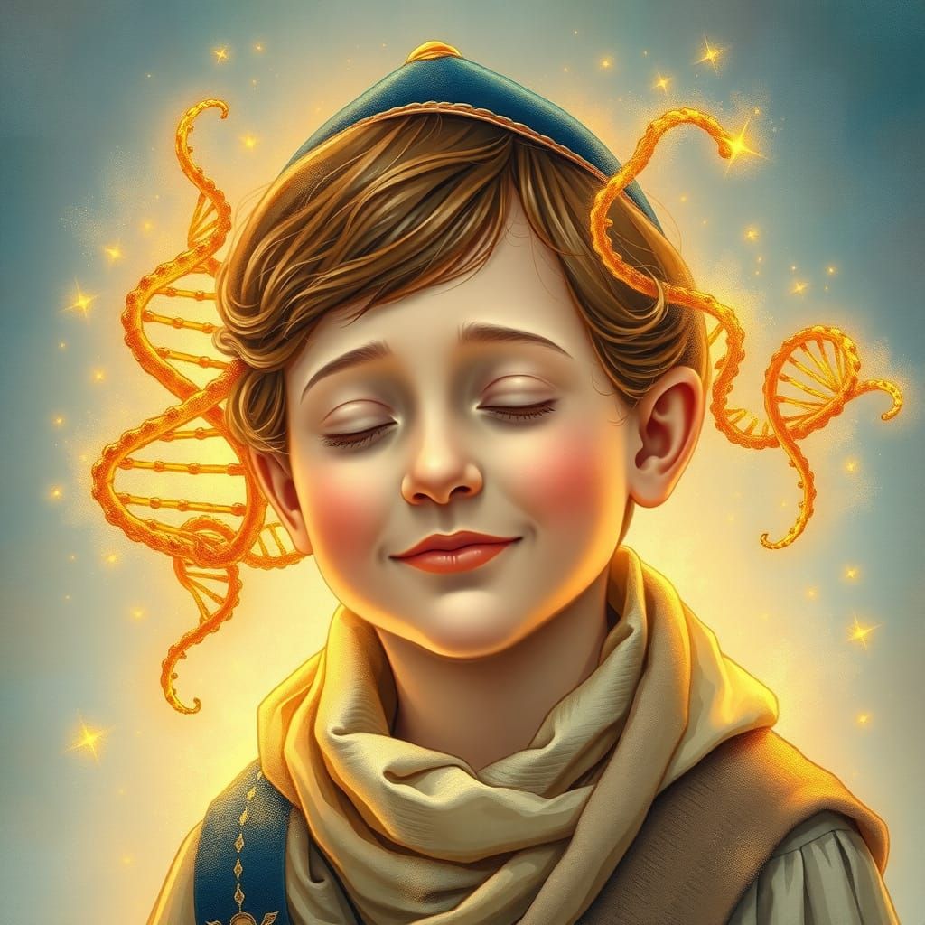 Jewish Man with Down Syndrome Surrounded by Golden Glow and ...