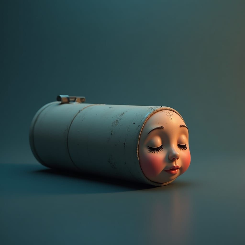 Realistic Battery with Sleepy Face in 8K Unreal Engine
