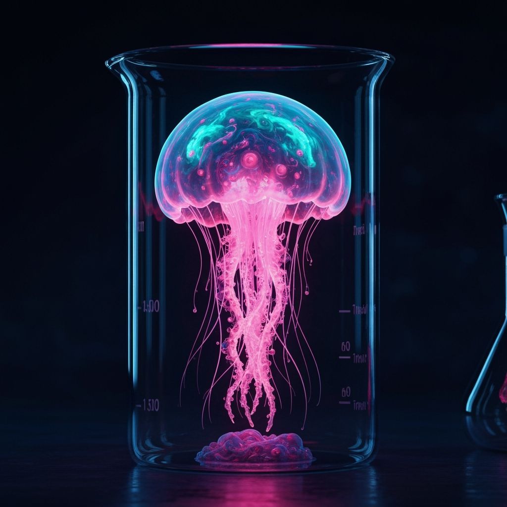 Acid Jellyfish in Beaker, Sci-Fi Concept Art