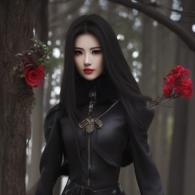 Beautiful Woman with Stunning Features in Royo Style