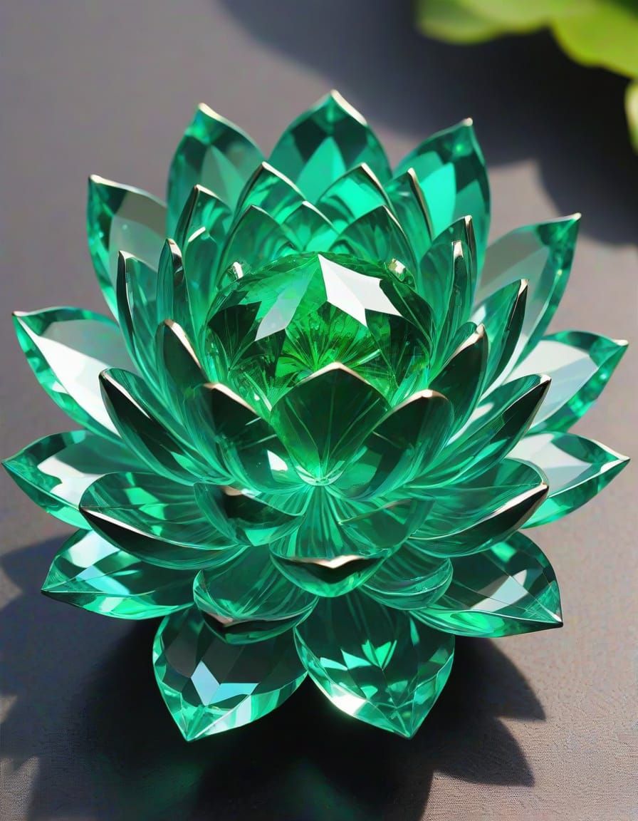 Anime Emerald Crystal Lotus Flower Image