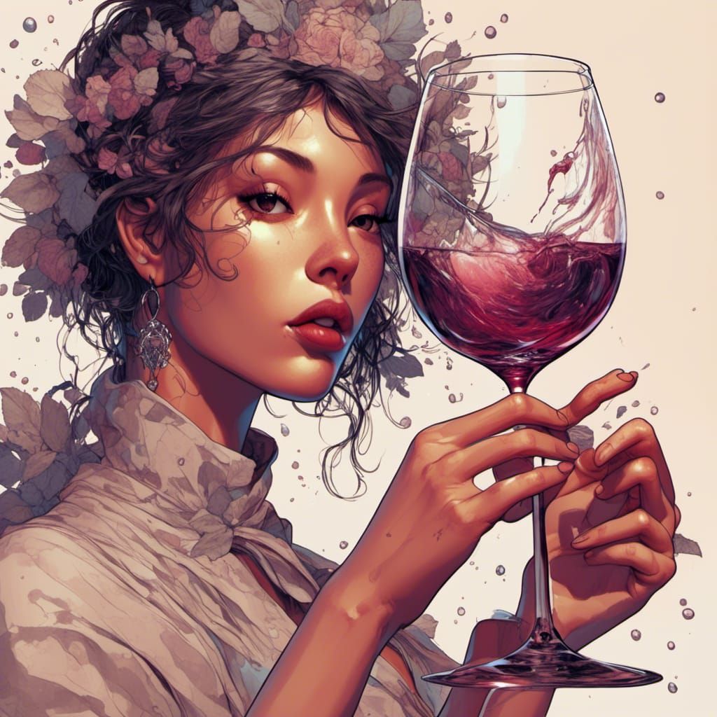 Woman and Giant Wine Glass