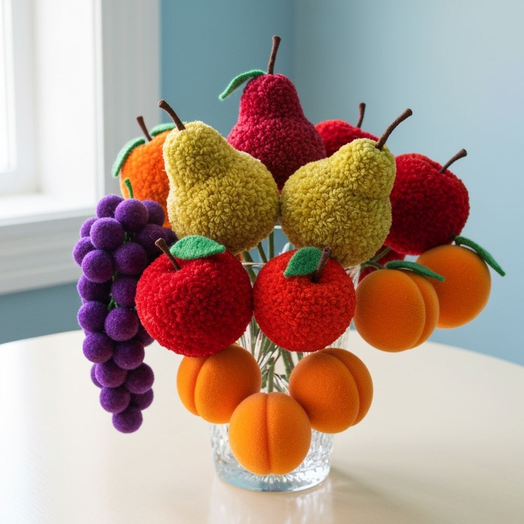 Pompom Fruit Still Life in Soft Natural Light