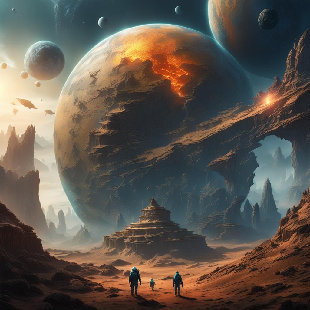 Trisolaran Planet: A Three-Body Problem Concept Art