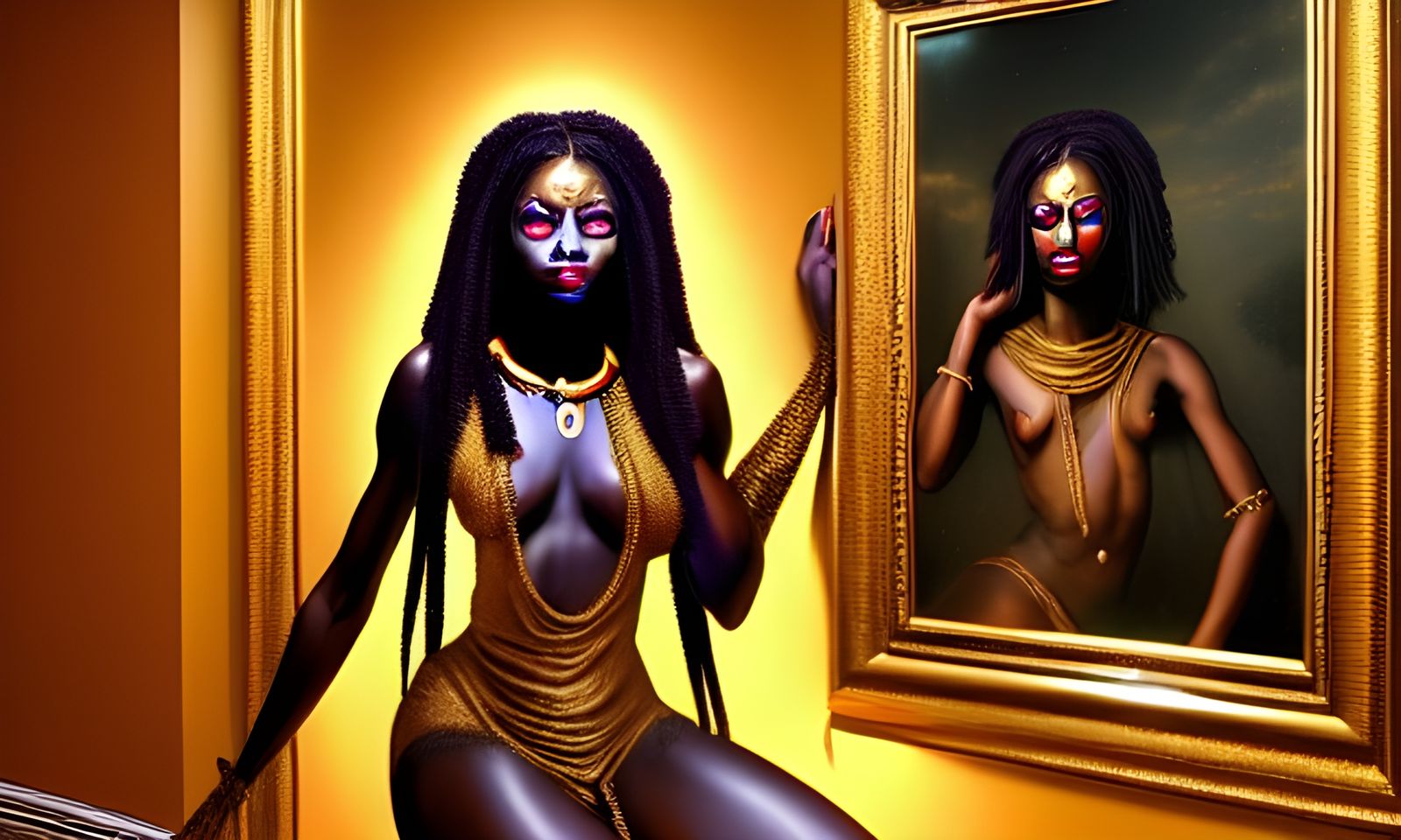 Beautiful Voodoo Priestess in Hyperrealistic Style