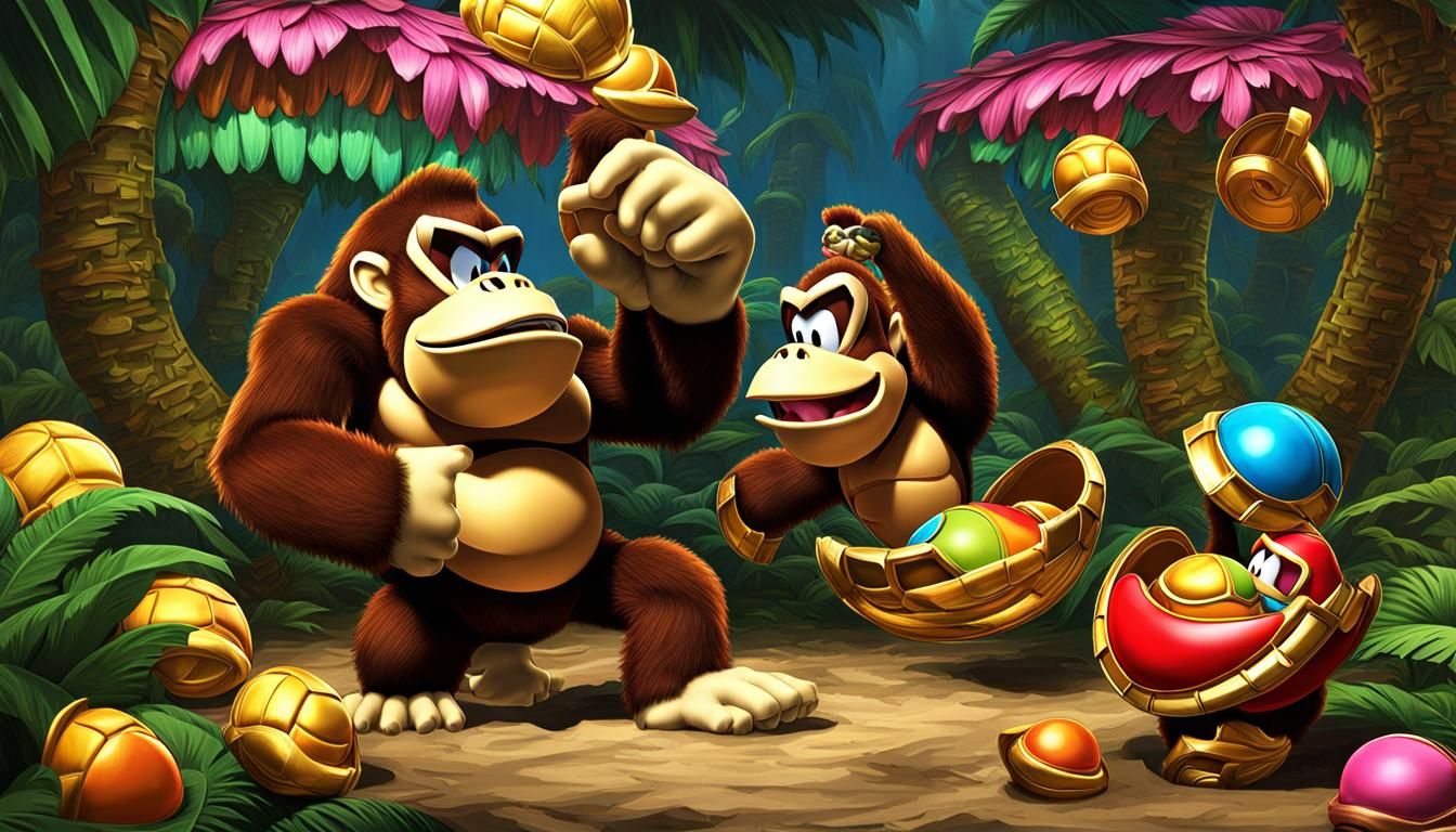 Donkey Kong and Bowser Shell Game