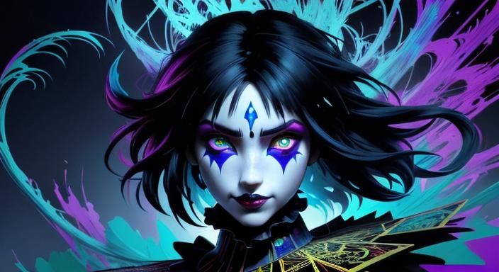 Surreal Clown Portrait in Eerie Fantasy Style