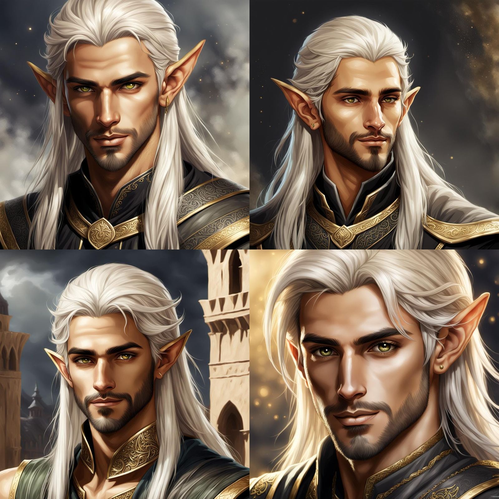 Handsome Elf Portrait in Realistic Digital Art Style