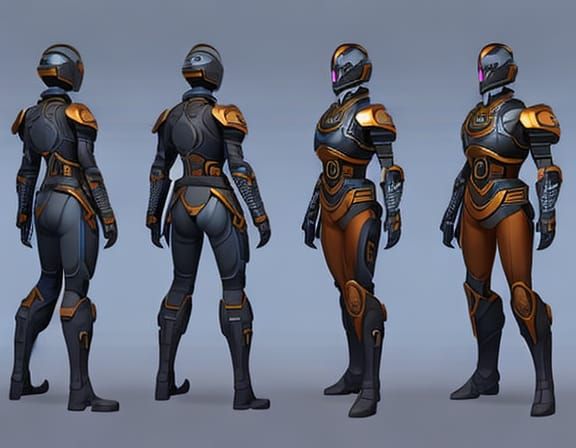 Detailed Cyborg Character Concept Art in 8K