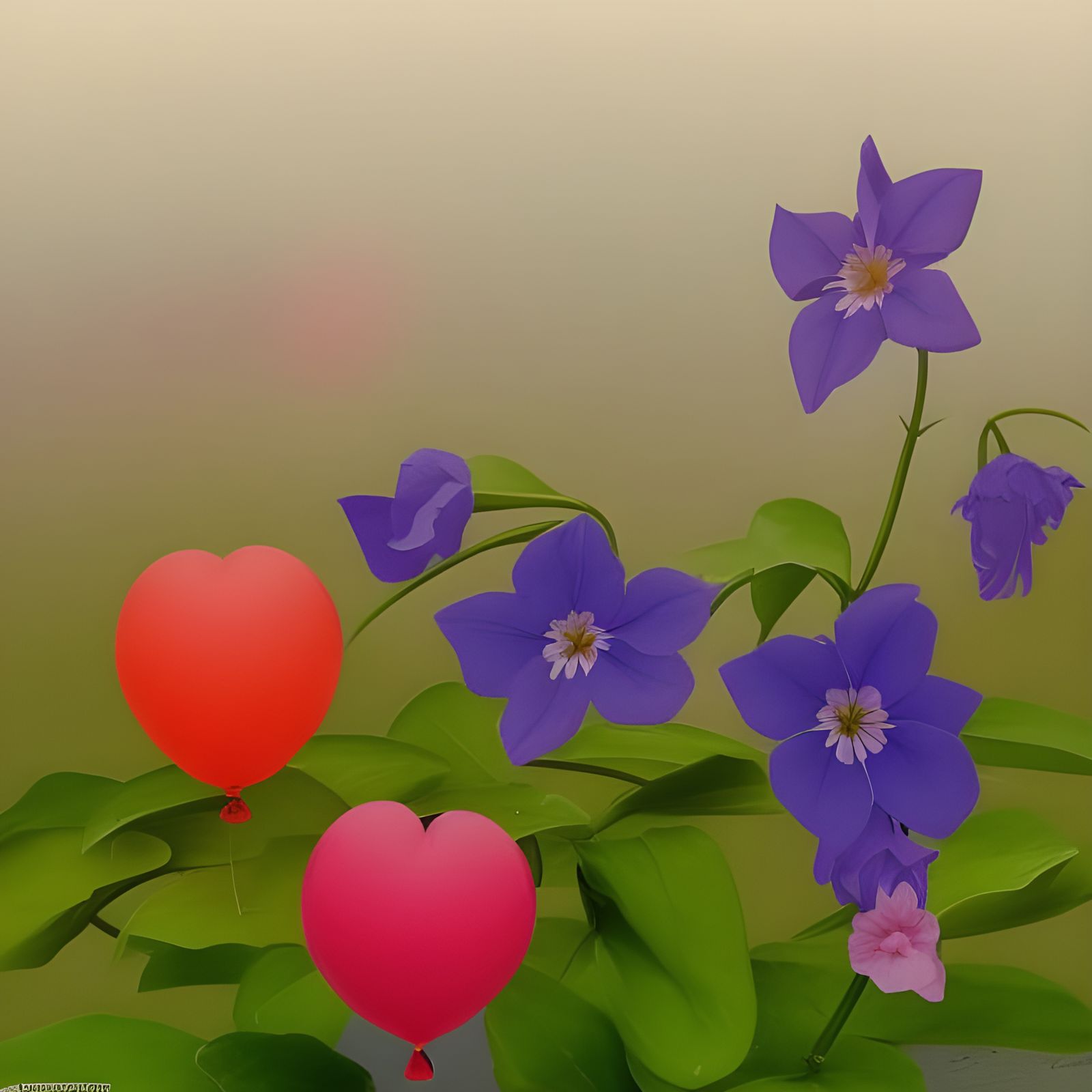Balloon flowers with lovable groupies
