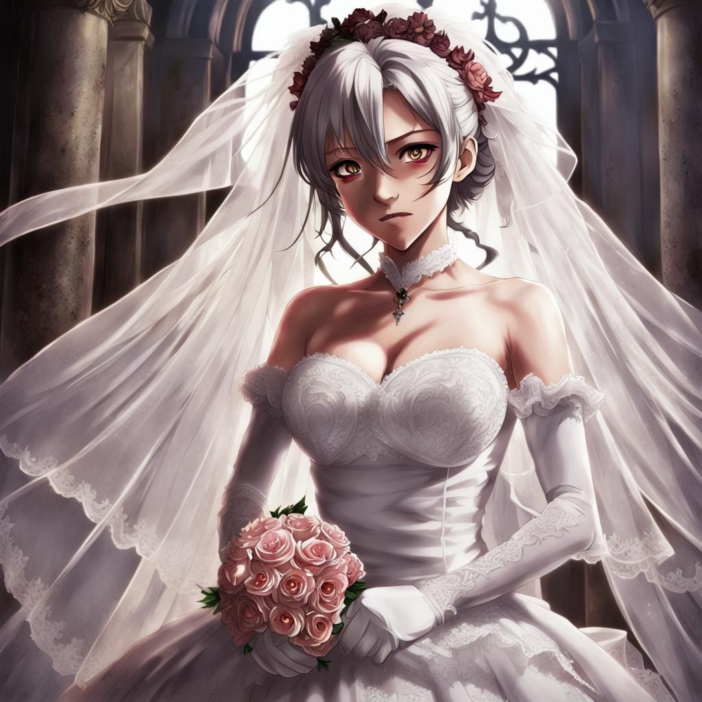 Anime Style Devil's Bride Digital Art