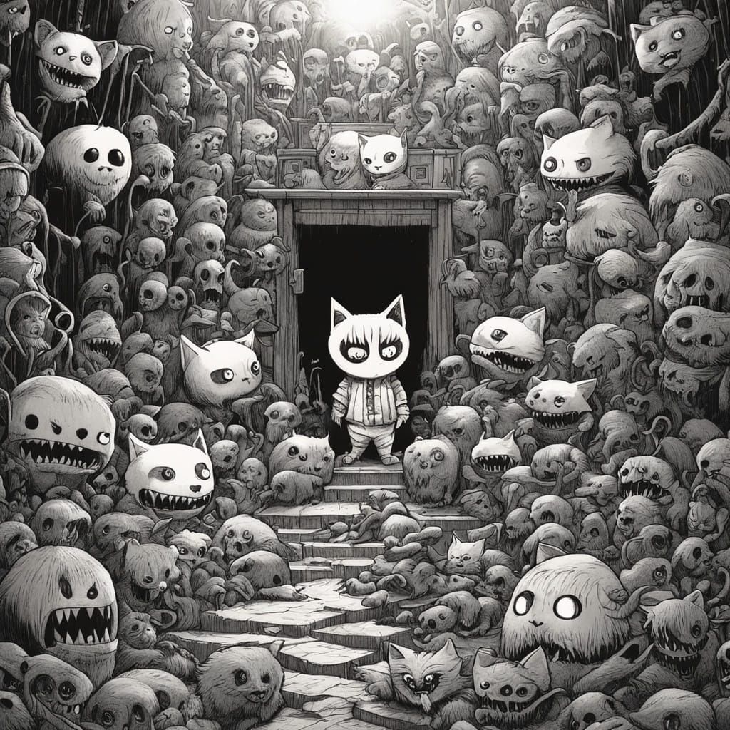 Satanic Sqishmallows Flee in Dark Fantasy Escape