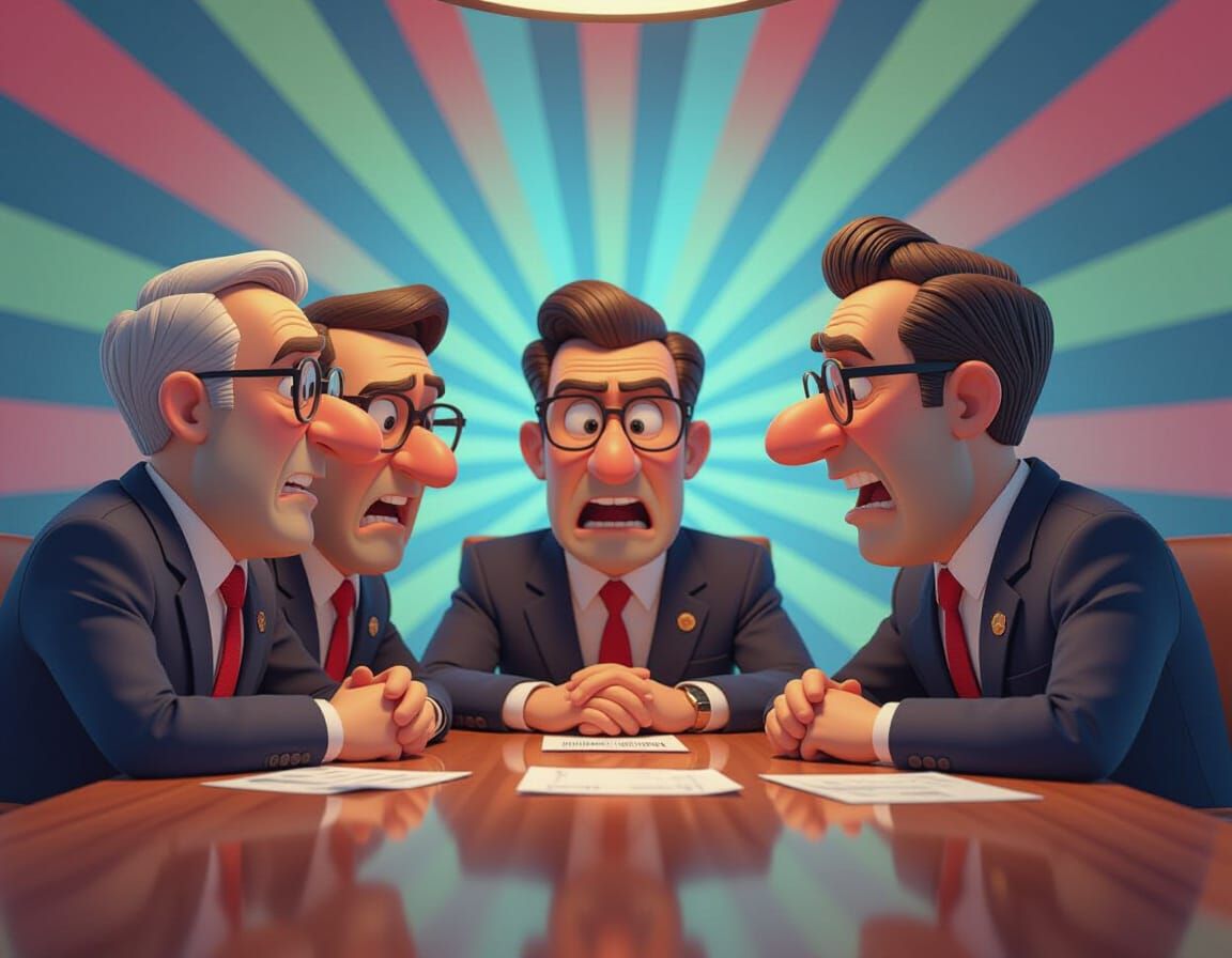 Pixar Style European Politicians Argue Ineffectively in Brus...