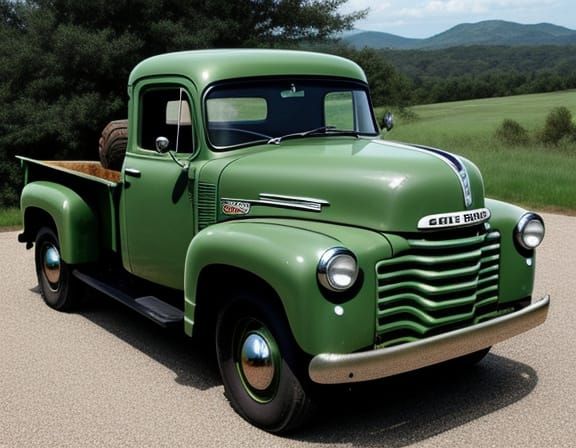 Classic Vintage Truck on a Scenic Road