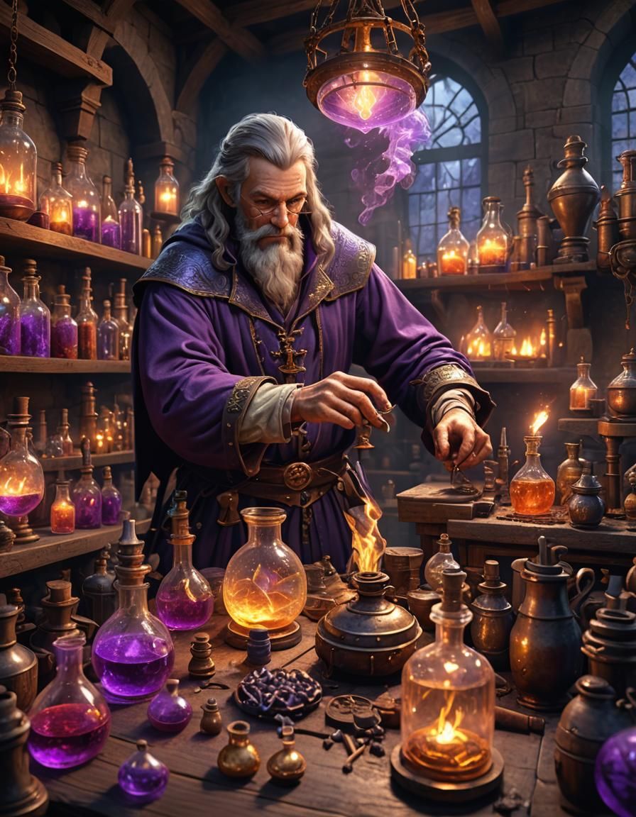 Medieval Alchemist's Mysterious Laboratory: Fantasy Concept ...
