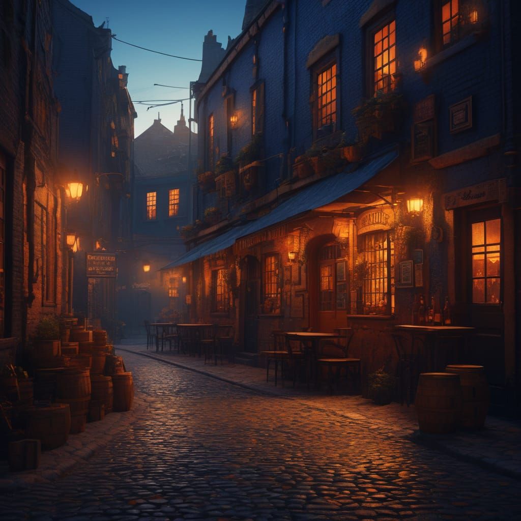 Epic Cinematic Taverns and Alleyways at Dusk