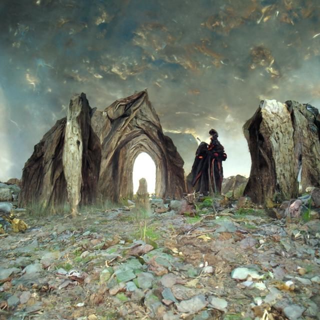 Medieval Stone Ruins in Ireland, Romanticism Style